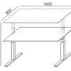 Biurka z regulacją elektryczną Wuteh SKY-3 1600x800