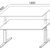 Biurka z regulacją elektryczną Wuteh SKY-4 1800x800